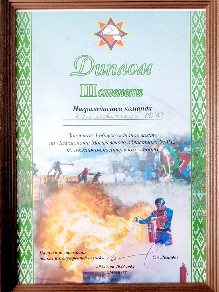 Команда Климовичского РОЧС заняла 3 место в областном чемпионате по пожарно-спасательному спорту