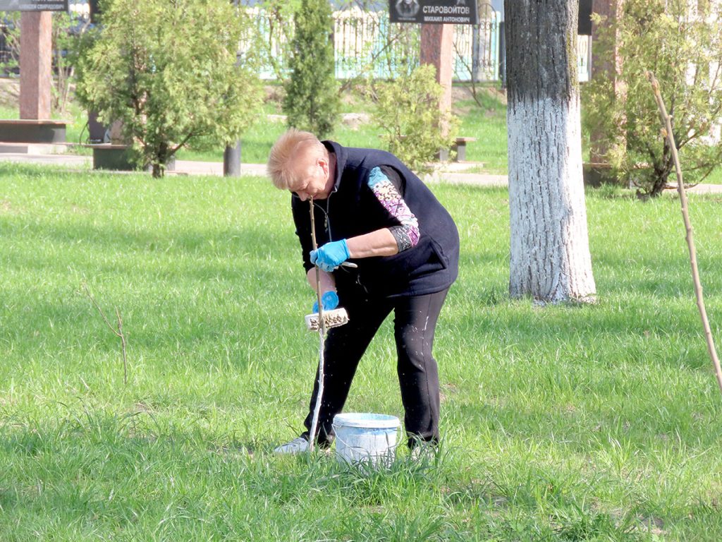 Посмотрите, как климовчане благоустраивают парк Народного единства
