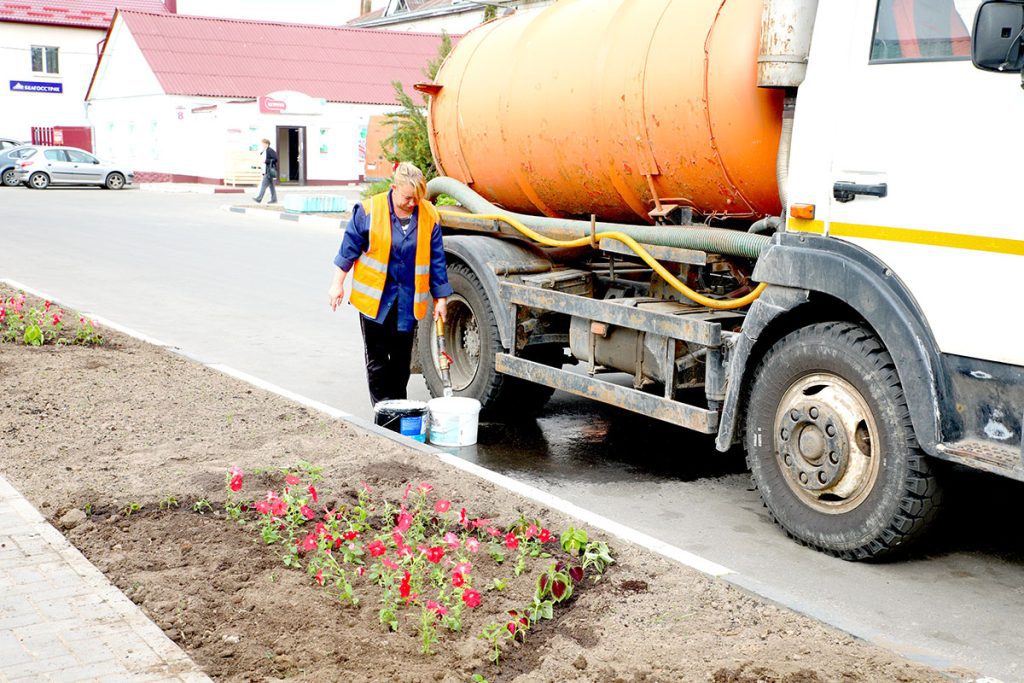 Яркие краски для города: «Коммунальник» озеленяет центр Климовичей