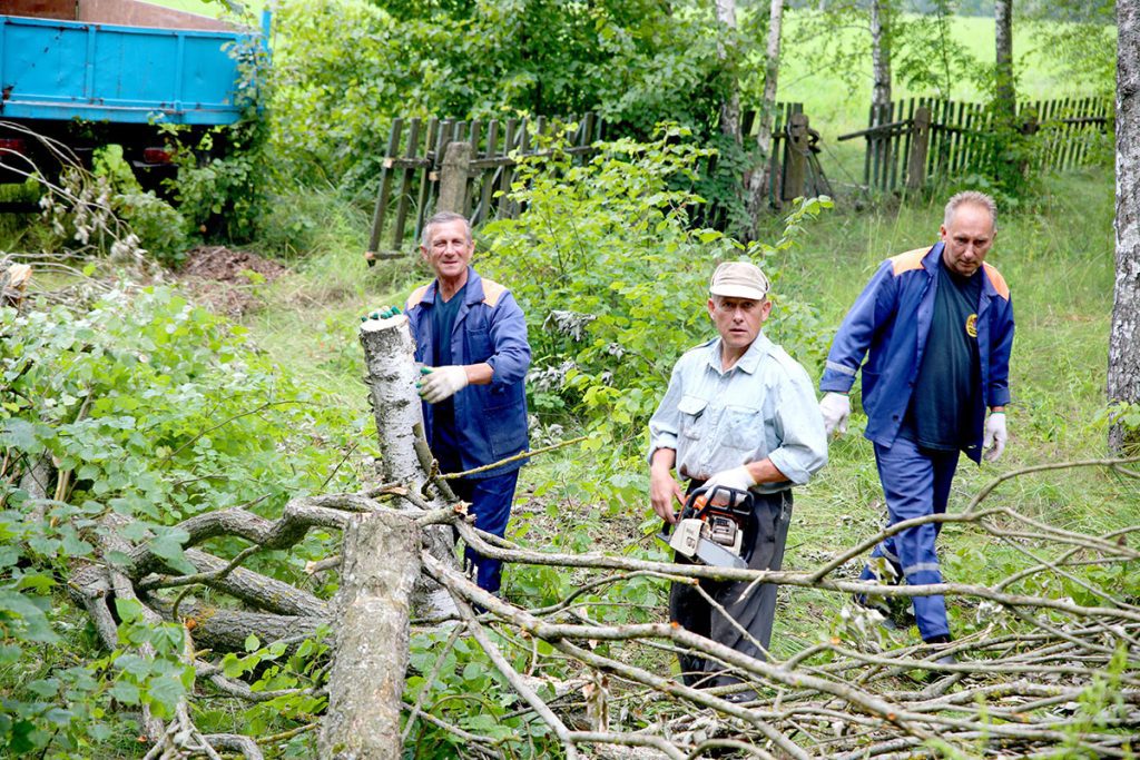 Коммунальщики устраняют последствия стихии на кладбище в Дубровице