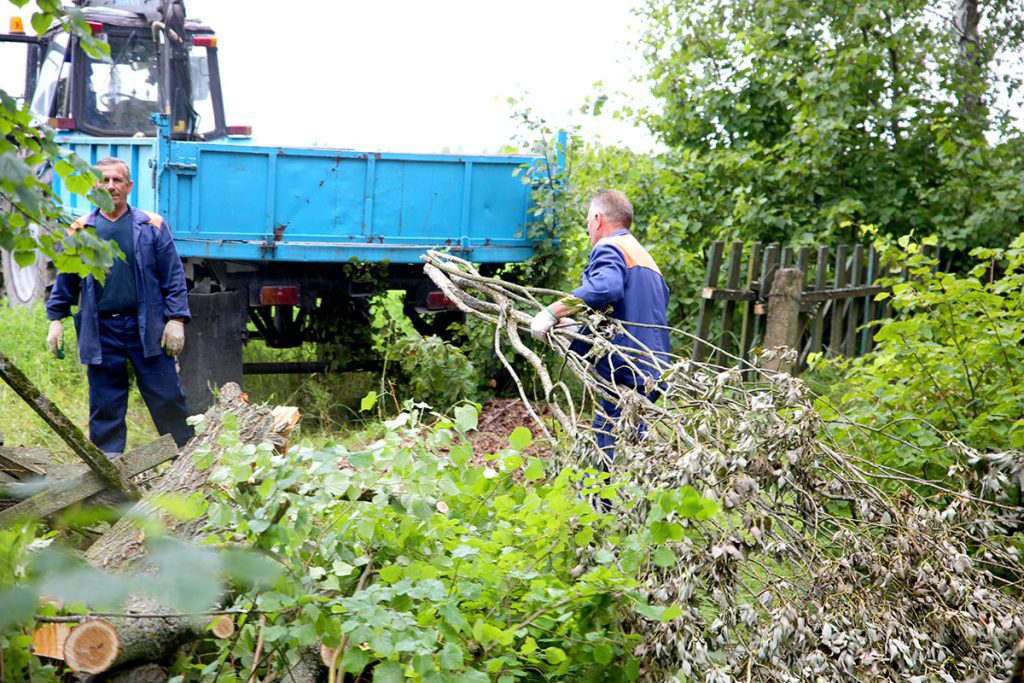 Коммунальщики устраняют последствия стихии на кладбище в Дубровице