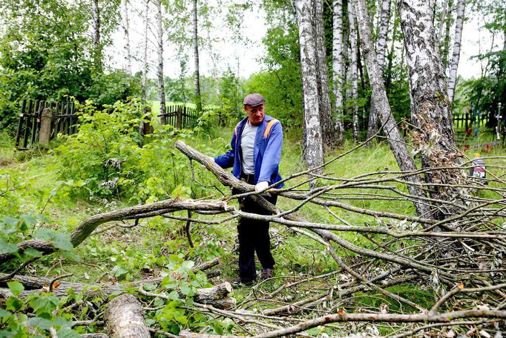 Коммунальщики устраняют последствия стихии на кладбище в Дубровице