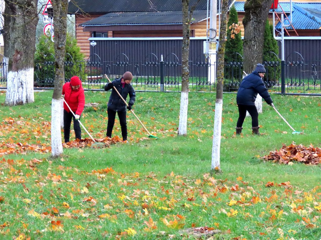 Где председатель Климовичского райисполкома Виктор Пугач и руководители организаций трудятся на субботнике