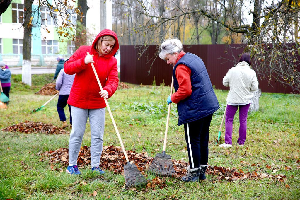 Где председатель Климовичского райисполкома Виктор Пугач и руководители организаций трудятся на субботнике