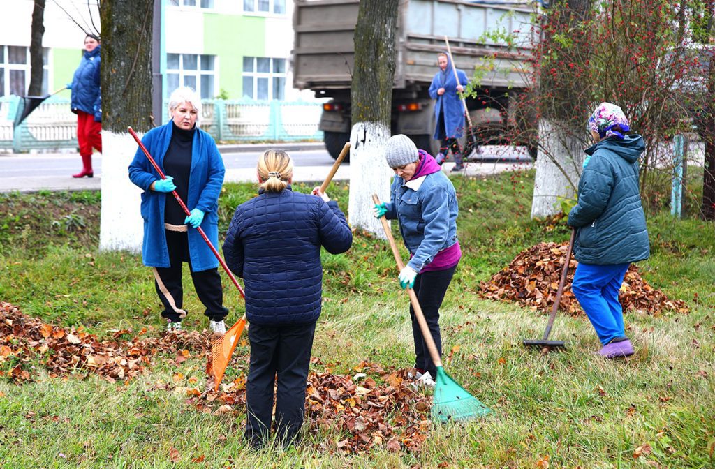 Где председатель Климовичского райисполкома Виктор Пугач и руководители организаций трудятся на субботнике