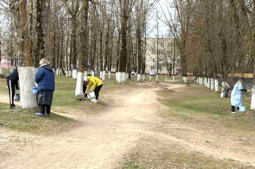 Жители Климовщины наводят порядок в парках и на улицах населенных пунктов