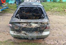 В Климовичах спасатели тушили горящий автомобиль