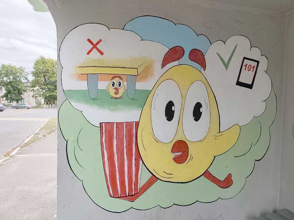 Остановочные павильоны в агрогородке Тимоново заиграли новыми красками